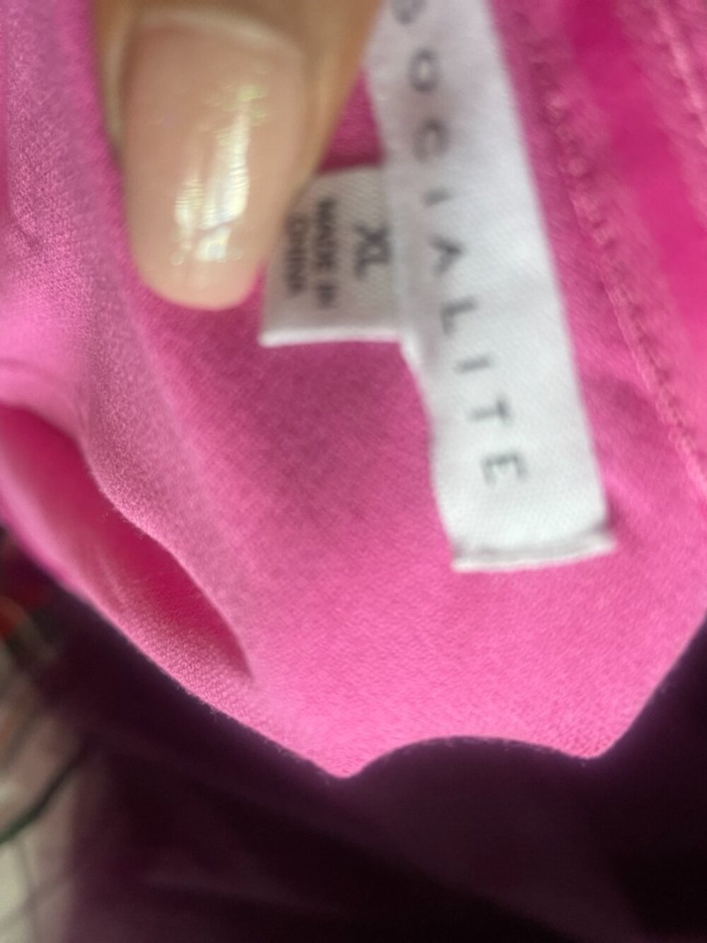 Aliette Pink One Shoulder Ruched Side Top Size XL - Picture 6 of 6